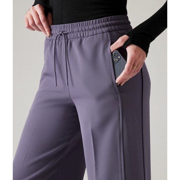 NWT ATHLETA Stride Pant Wide-Leg Pull-On Relaxed Nightfall Purple Size XS - Picture 2 of 12